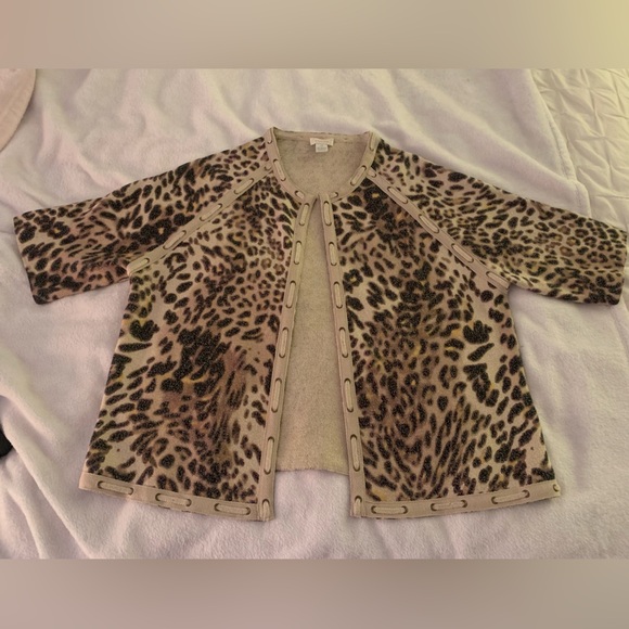 Chico's Animal Instinct Sandra Sweater Cardigan - Picture 7 of 13